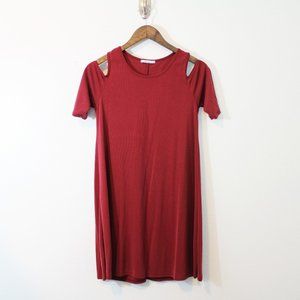 Acemi Red Cold Shoulder Dress Medium
